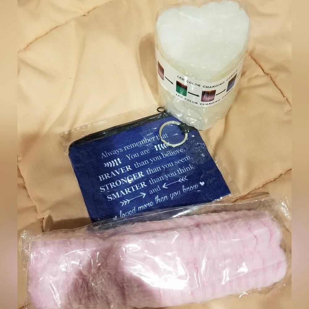 LED Rose Candle, Headband & Keychain Bundle Set